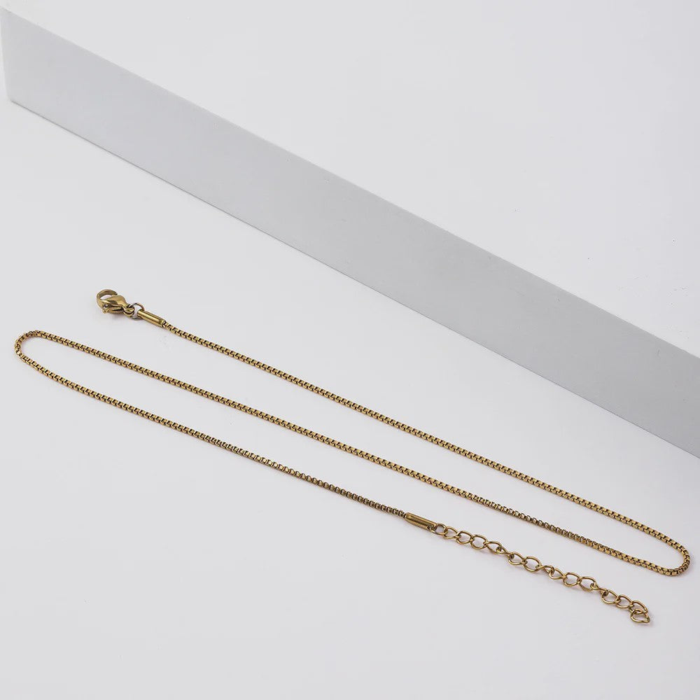 Eenvoudige Gouden RVS Box Chain Ketting - 1.2mm Dikte - Unisex Sieraden