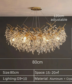 Luxe Gouden Kristallen LED Kroonluchter - Plafondlamp & Hanglamp voor Woonkamer, Eetkamer, Slaapkamer