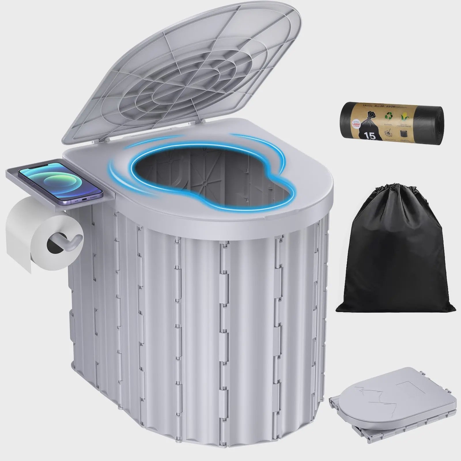 Draagbaar Camping Toilet - Opvouwbaar en Compact voor Auto, Camper, Boot & Buiten