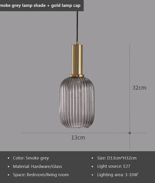 Glazen Hanglamp Smoke Grey E27 - Sfeervolle Verlichting voor Keuken, Eetkamer & Woonkamer