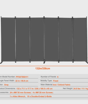 Modulair Kamerscherm 3/4/6 Panelen - Flexibele Afscheiding voor Kantoor, Slaapkamer, Hotel