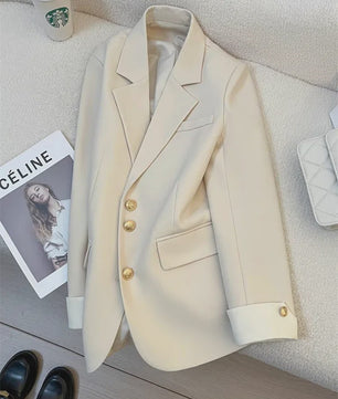 Stijlvol Dames Blazer Vest met Opstaande Kraag - Elegante Kantoor Outwear Lente/Herfst