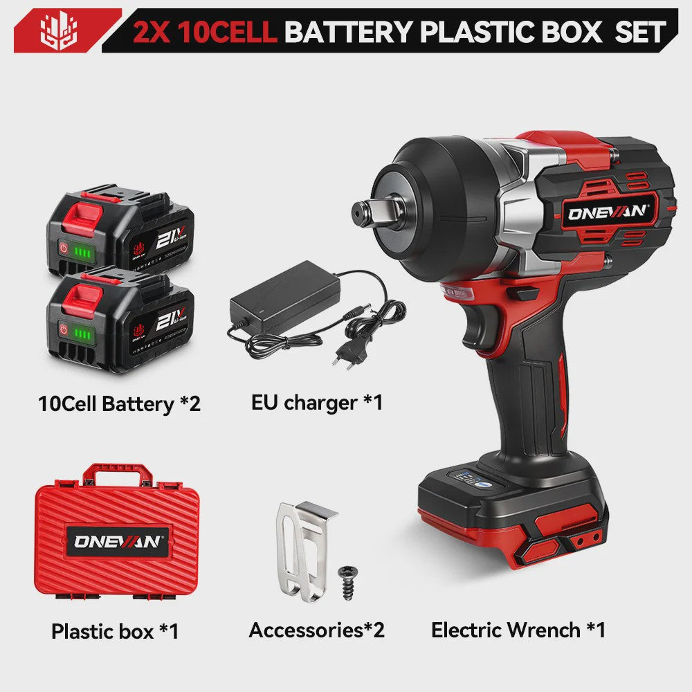 ONEVAN Brushless Elektrische Slagschroevendraaier 2800W - 2800 Nm, 1/2 Inch, Makita 18V Compatibel