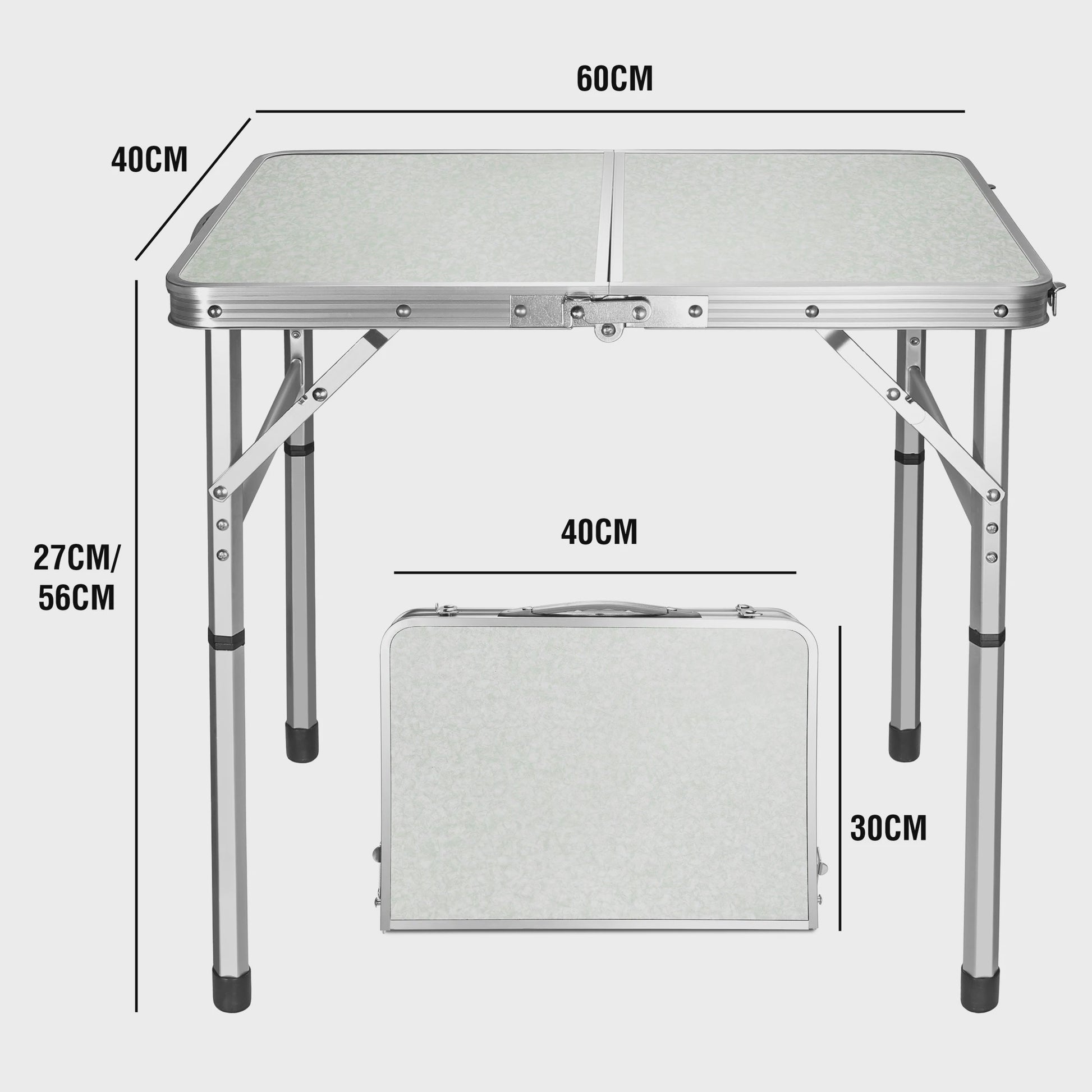 Draagbare Opvouwbare Tafel - Aluminium, Hoogte Verstelbaar voor Camping, Tuin & Picknick