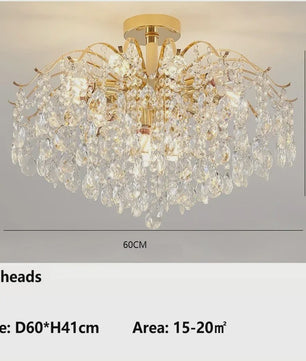 Luxe Kristallen Plafondlamp met LED - Sfeervolle Hanglamp voor Woonkamer