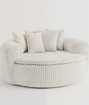 Moderne Corduroy Beanbag Fauteuil met Extra Brede Armleuningen en 5 Kussens - Comfortabele Lounge Stoel voor Woonkamer & Slaapkamer
