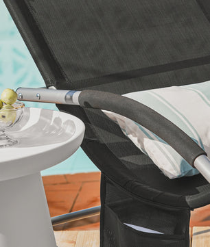 Comfortabele Schommelstoel Lounger met Hoes en Opbergvak - Ademend Textiel voor Tuin & Terras