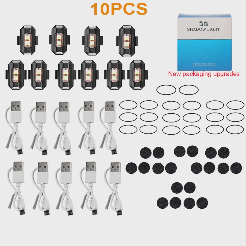 Universeel Mini LED Waarschuwingslicht - 7 Kleuren & 22 Modi - USB Oplaadbaar