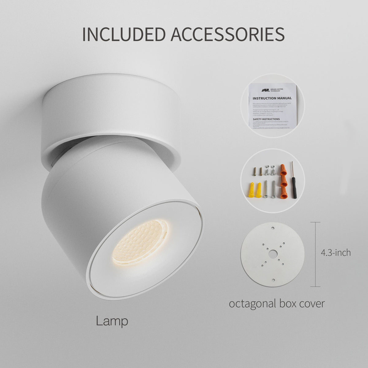 Aisilan LED Plafondspot Draaibaar & Kantelbaar - Oppervlakte Montage - 220V/110V