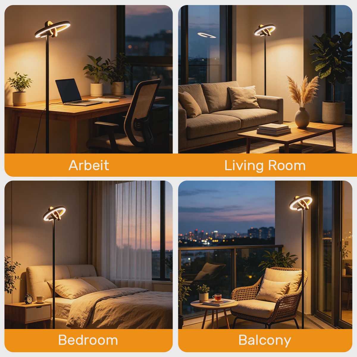Moderne LED Vloerlamp met Touch & Afstandsbediening - Instelbare Kleur & Helderheid - Ideaal voor Lezen & Werk