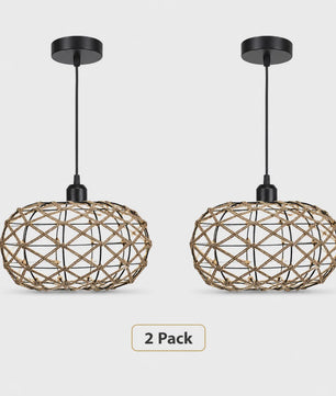 Rustieke Jute Touw Hanglamp - Boho Stijl Verlichting voor Keuken, Eetkamer & Slaapkamer