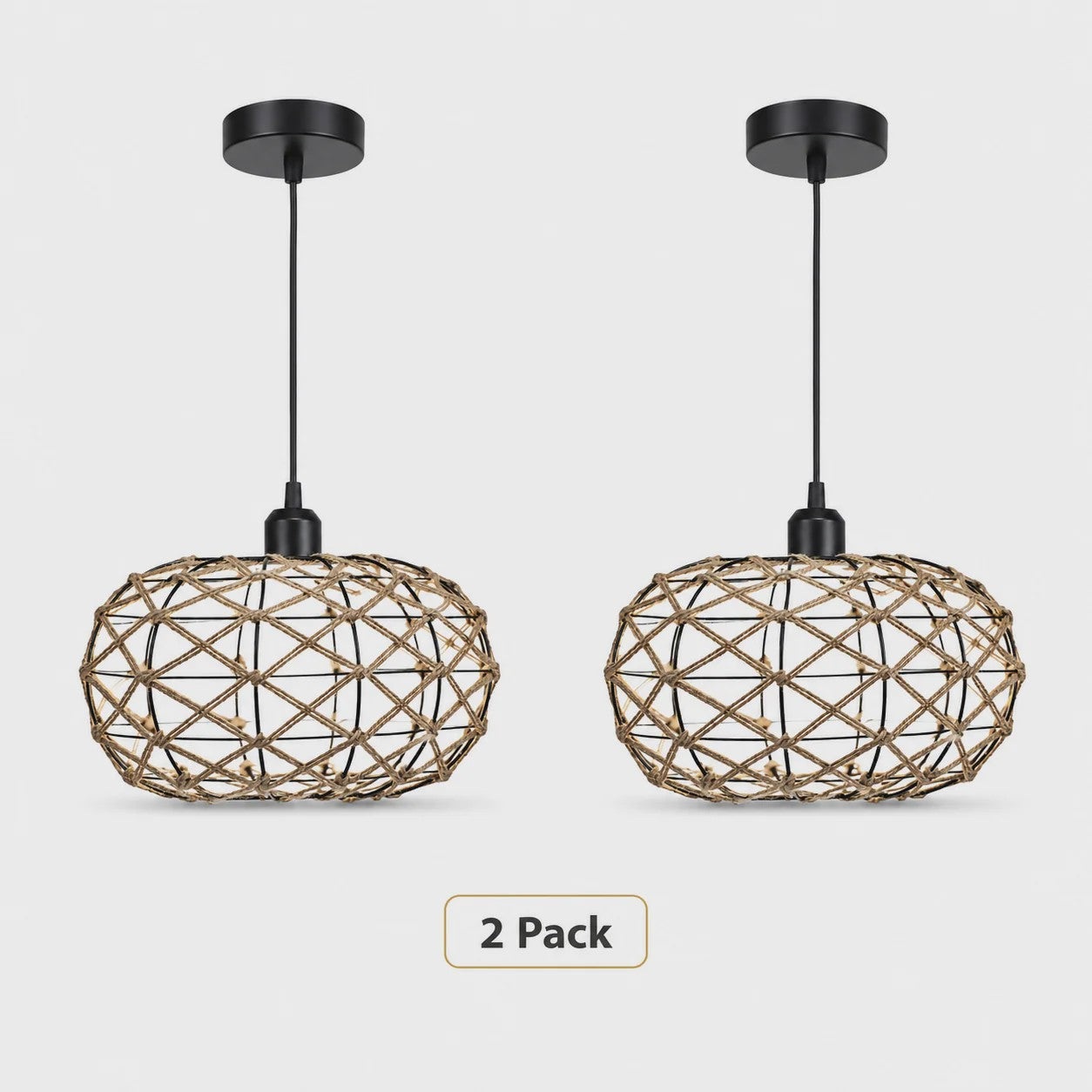 Rustieke Jute Touw Hanglamp - Boho Stijl Verlichting voor Keuken, Eetkamer & Slaapkamer