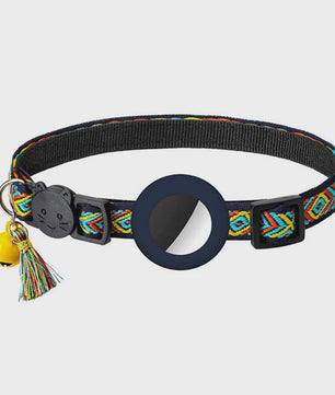 Verstelbare Halsband voor Katten en Puppy's met Airtag Houder en Belletje