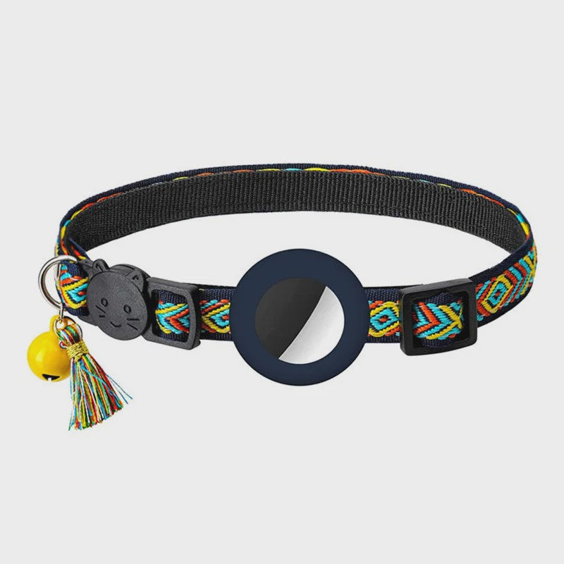 Verstelbare Halsband voor Katten en Puppy's met Airtag Houder en Belletje