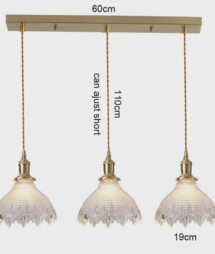 Koperkleurige Glazen Hanglamp - Stijlvolle LED Plafondlamp voor Woonkamer, Slaapkamer & Keuken