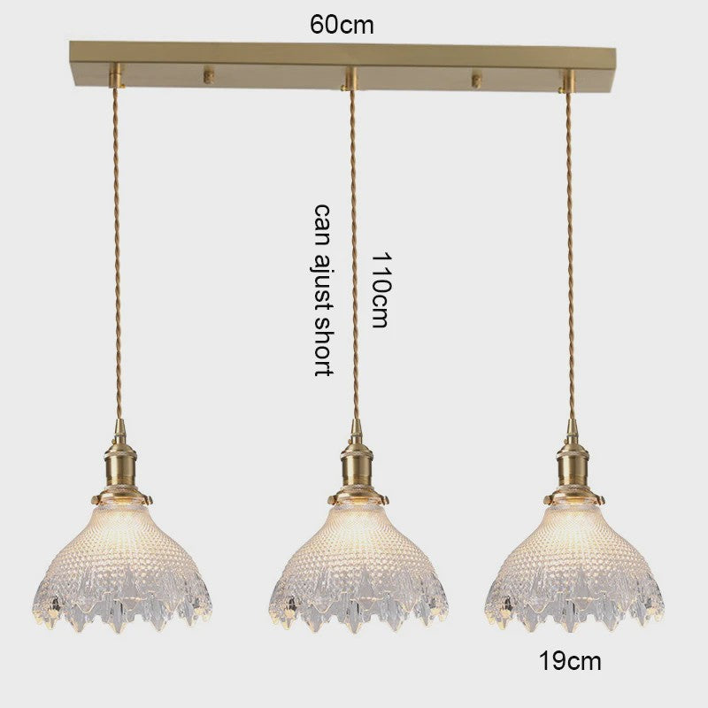 Koperkleurige Glazen Hanglamp - Stijlvolle LED Plafondlamp voor Woonkamer, Slaapkamer & Keuken