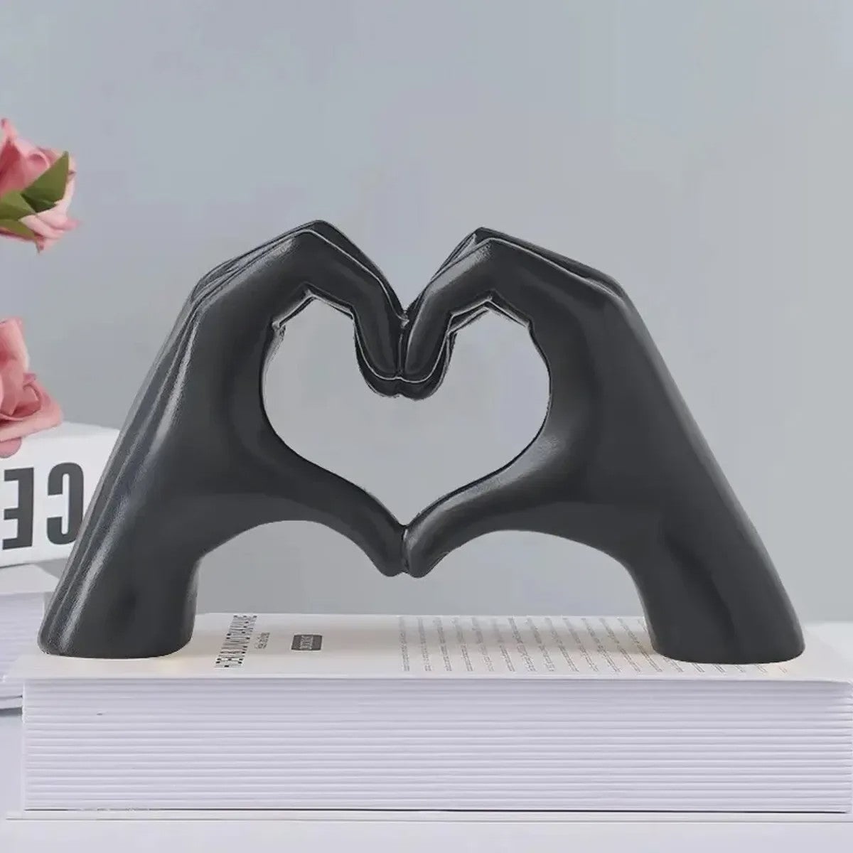 Moderne Hart Hand Gebaar Sculptuur - Abstracte Decoratie voor Bureau & Huis