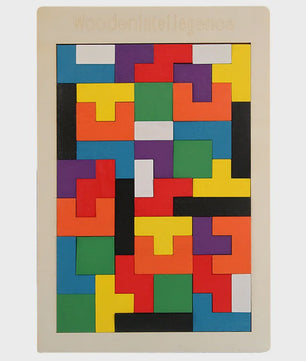 Houten Tangram Puzzel voor Kinderen - Kleurrijk Montessori Leerspel