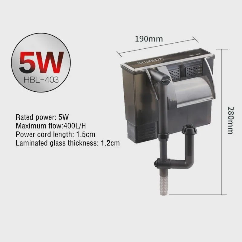 Hang-on Aquarium Filter met Waterval Effect - Efficiënte Watercirculatie