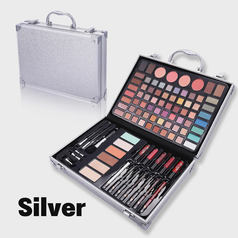 Professionele Make-up Koffer: Alles-in-één Palet met Oogschaduw, Blush & Lippenstift