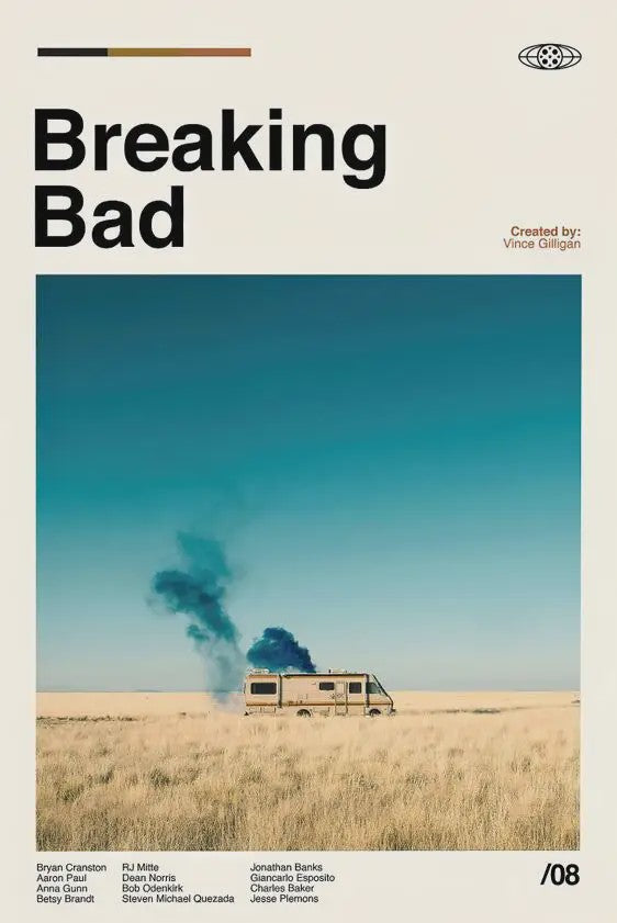 Breaking Bad Canvas Poster - Vintage Film Art Print voor Woonkamer Decoratie