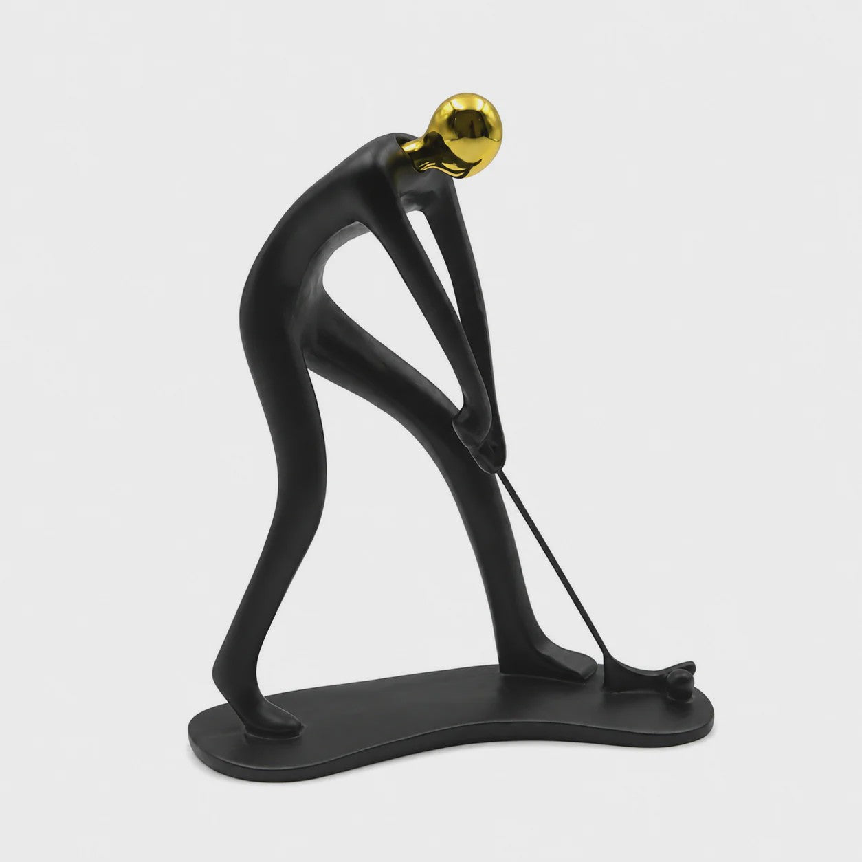 Moderne Golfbeeldje Sculptuur - Decoratieve Figuur voor Bureau & Huis - Goud & Zwart