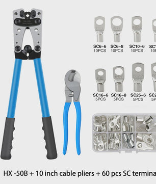 Professionele Krimptang HX-50B voor Kabelogen | 6-50mm² | AWG 10-0