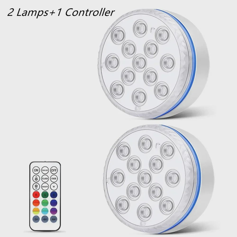 Waterdichte Onderwater LED Lamp met Afstandsbediening - 13 LEDs, RGB Kleuren, IP68