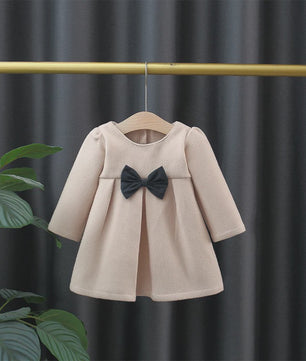 Schattige Baby Meisjes Jas - Wolmix met Strik - Herfst/Winter