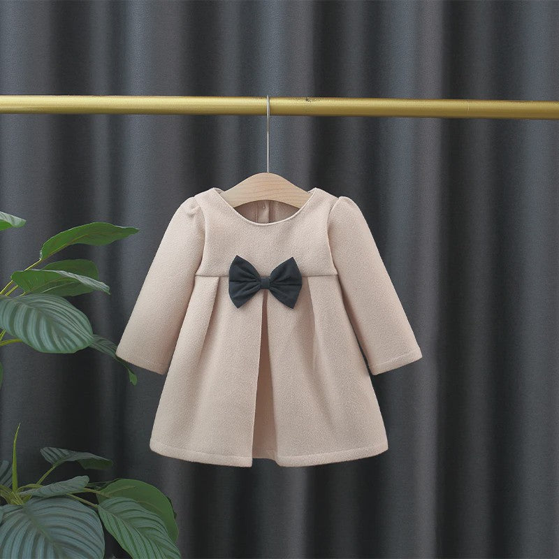 Schattige Baby Meisjes Jas - Wolmix met Strik - Herfst/Winter