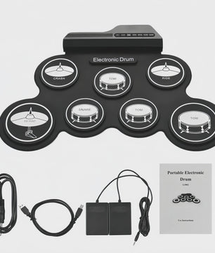 Compacte USB Roll-Up Elektronische Drumstel Set met 7 Pads, Drumstokken en Voetpedaal - Ideaal voor Beginners