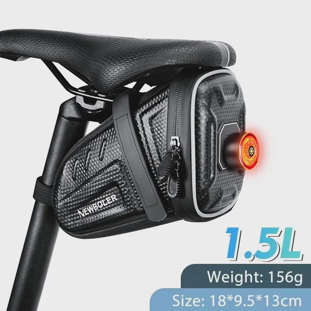Waterdichte Fiets Zadel Tas met Reflecterende Strepen & Slimme Verlichting