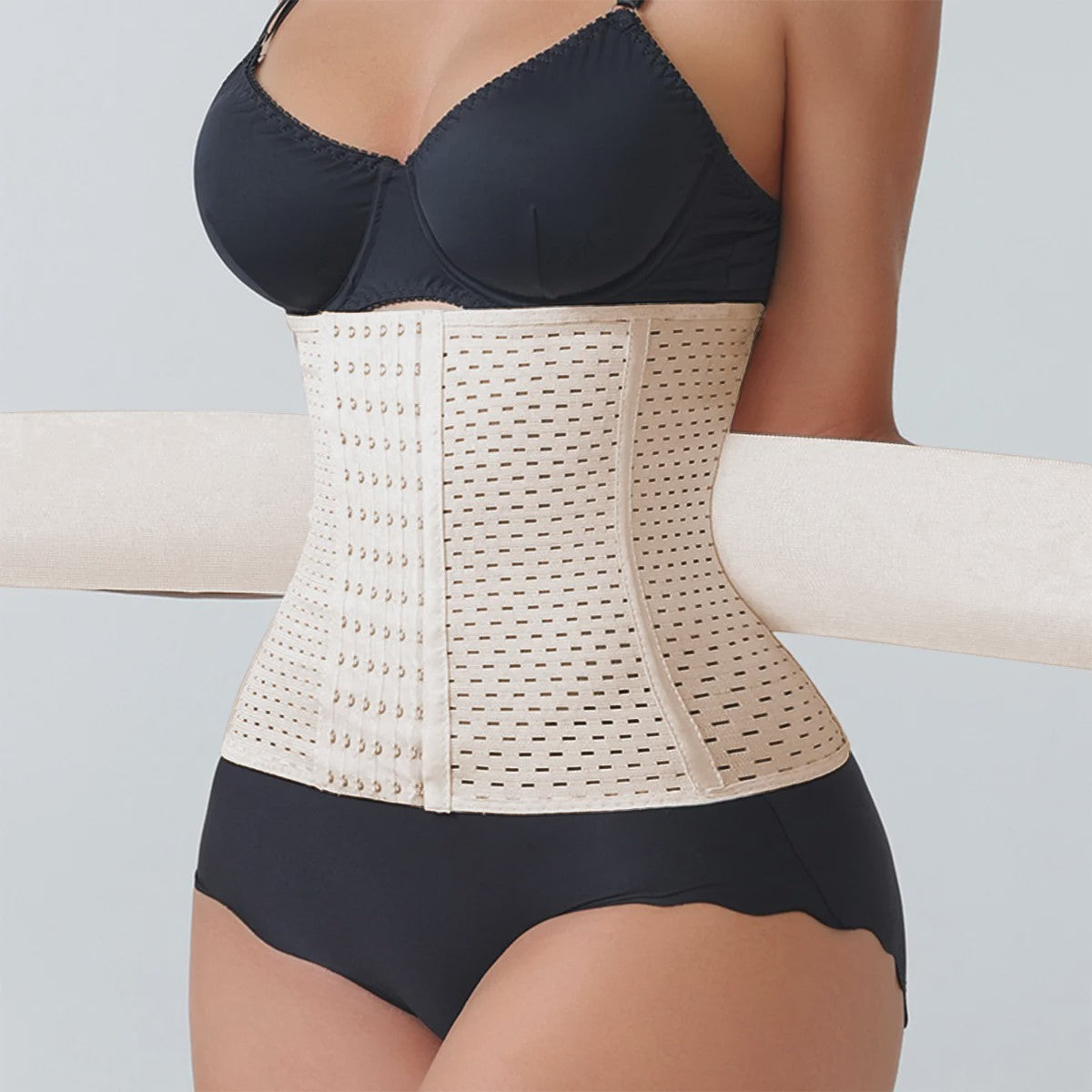 Verstelbare Waist Trainer Korset met Dubbele Banden en Rits - Tummy Control & Rugondersteuning