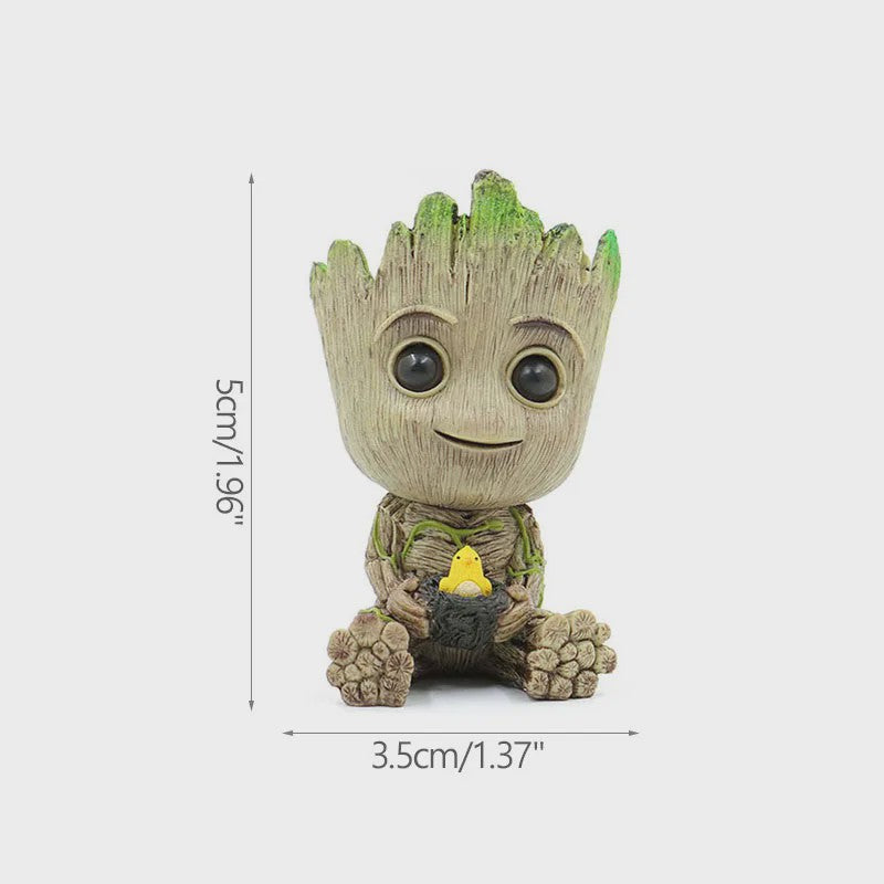 Groot Plantenpot & Decoratief Figuur - Leuke Woondecoratie