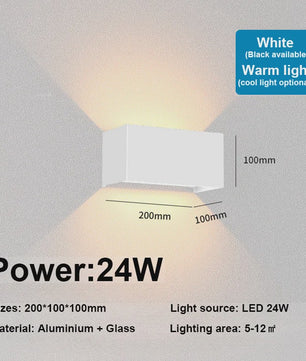 Moderne LED Wandlamp IP65 Waterdicht - Binnen & Buiten - Zwart/Wit