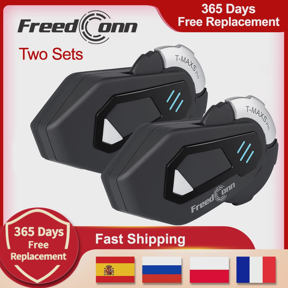 FreedConn T-MAXS Pro Motorhelm Headset: Bluetooth Intercom, Muziek & FM Radio