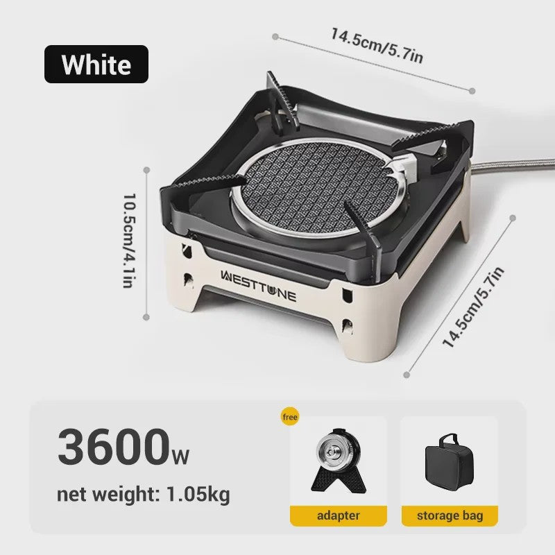 WESTTUNE Draagbare Camping Gasbrander 3600W - Infrarood Verwarmingssysteem met Elektronische Ontsteking