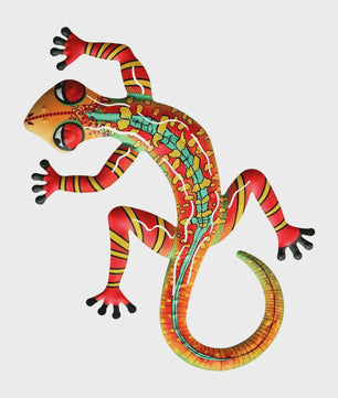 Set van 2 Metalen Muurdecoratie Hagedissen - Levendige Gecko's voor Buiten & Binnen