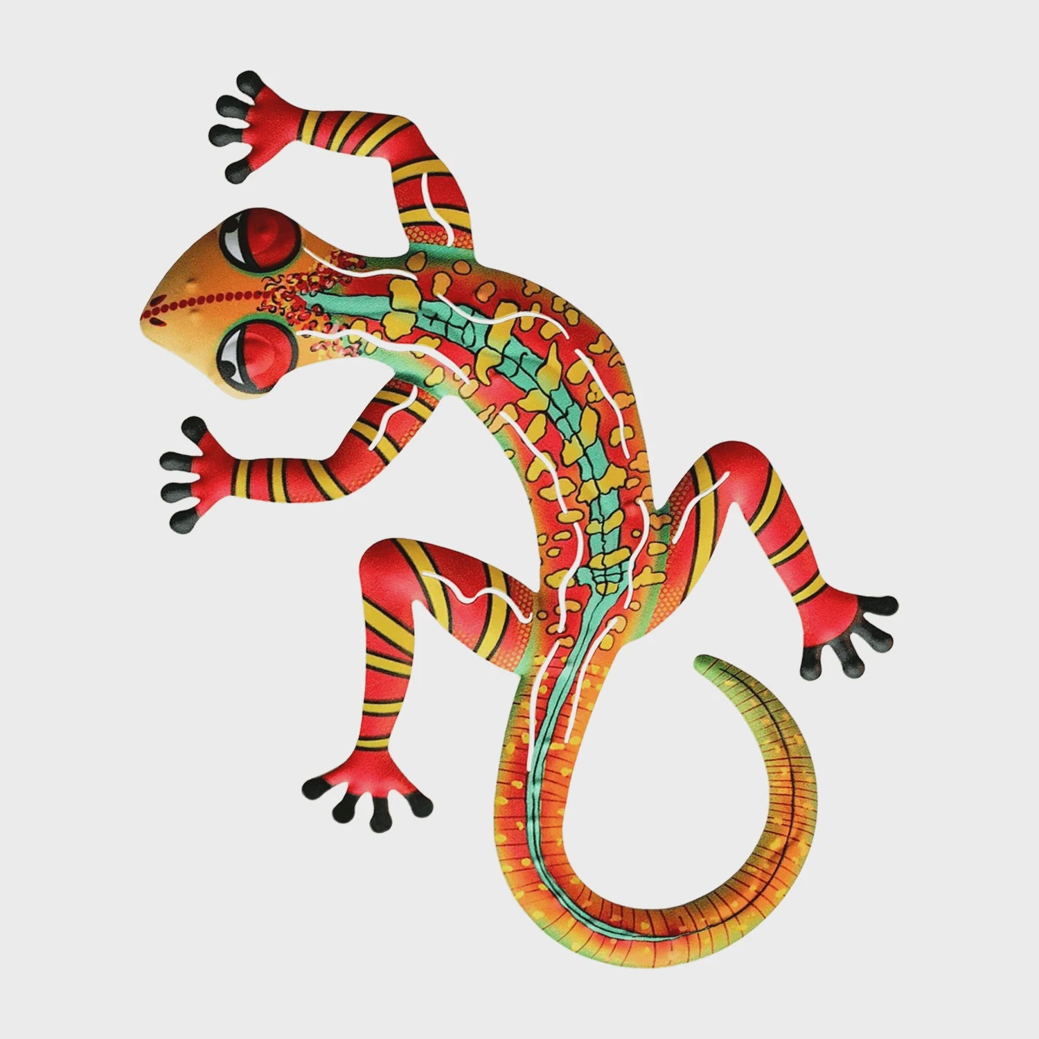 Set van 2 Metalen Muurdecoratie Hagedissen - Levendige Gecko's voor Buiten & Binnen