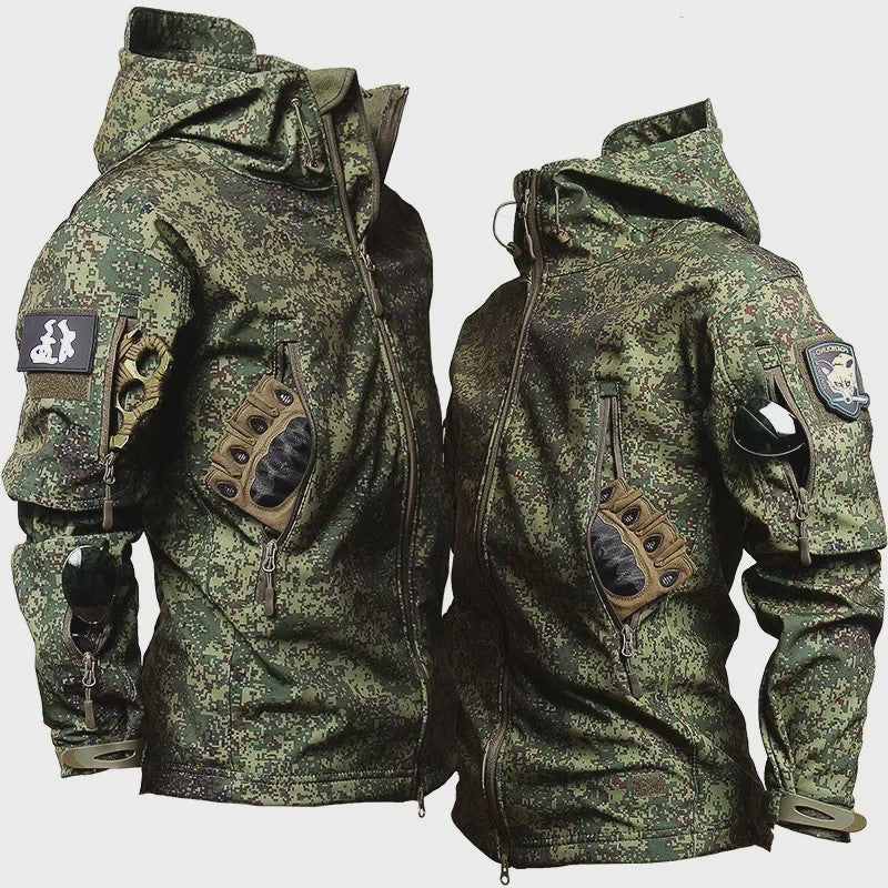 Militaire Softshell Combat Set: Ademend Uniform met Capuchon Jas en Cargo Broek - Ideaal voor Jacht & Outdoor