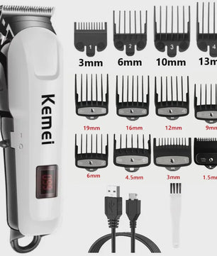 Kemei KM-809A Professionele Draadloze Baardtrimmer & Haarknipper voor Heren
