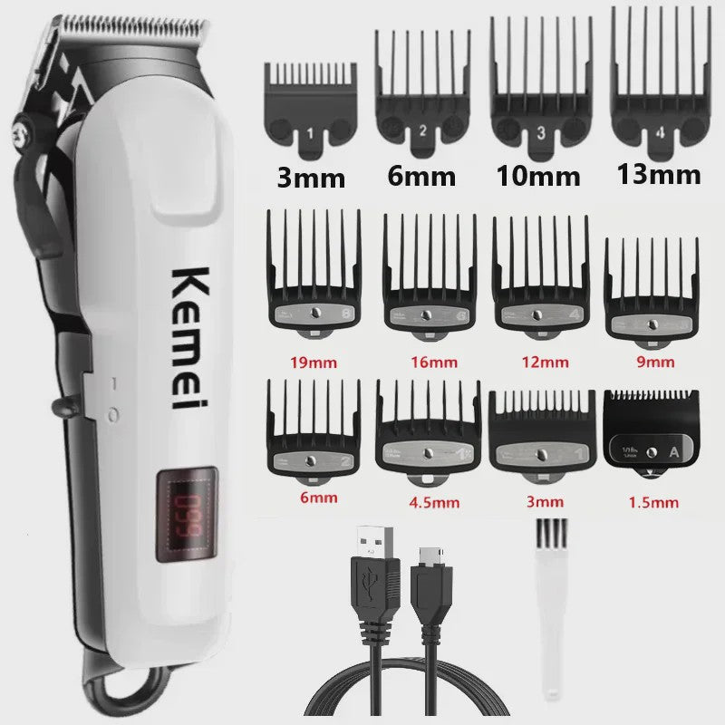 Kemei KM-809A Professionele Draadloze Baardtrimmer & Haarknipper voor Heren