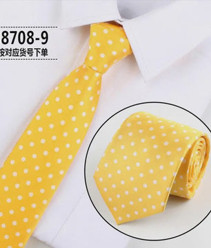 Skinny Polka Dot Stropdas voor Heren - 8cm Slim Polyester Jacquard