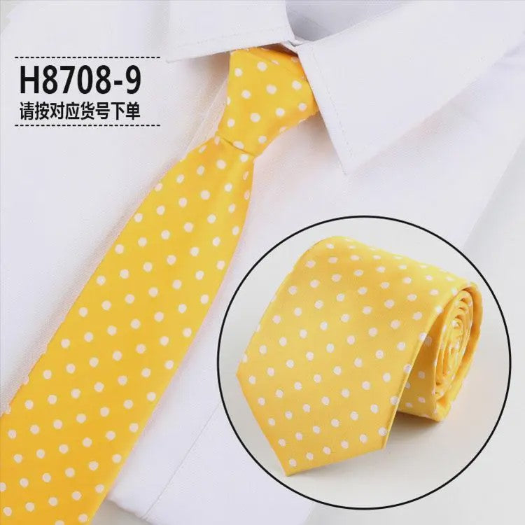 Skinny Polka Dot Stropdas voor Heren - 8cm Slim Polyester Jacquard
