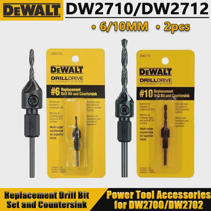 DEWALT DW2710/DW2711/DW2712 Vervangende Boor- en Verzinkset 6/8/10MM