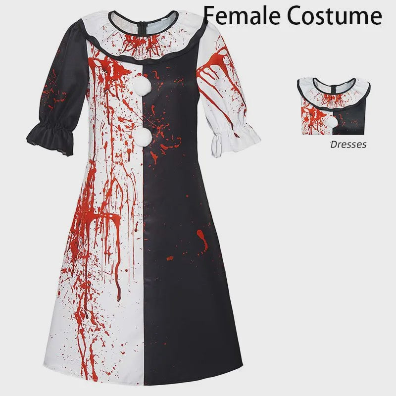 Bloedige Art the Clown Kostuum - Terrifier Killer Clown Jumpsuit voor Halloween & Carnavalsfeest