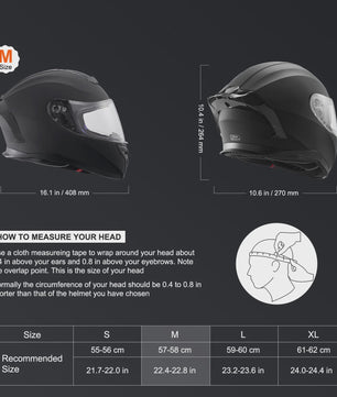 Full Face Motorhelm met Bluetooth Slot & Verwisselbare Lens - Veilig & Comfortabel voor Volwassenen