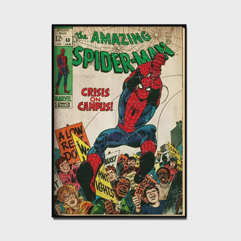 Retro Marvel Spider-Man Poster: Iconische Superheld Kunst voor aan de Muur