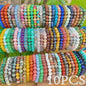 Set van 5, 6 of 10 Elastische Kristal Kralen Armbanden - Mix Kleuren