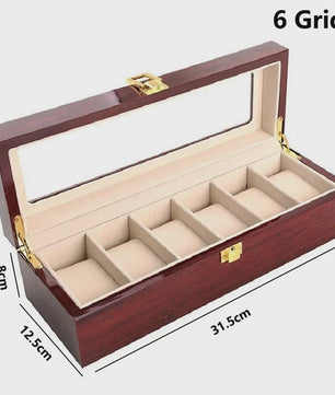 Luxe Houten Horlogedoos met Glas - Diverse Slots & Stijlvolle Opbergoplossing